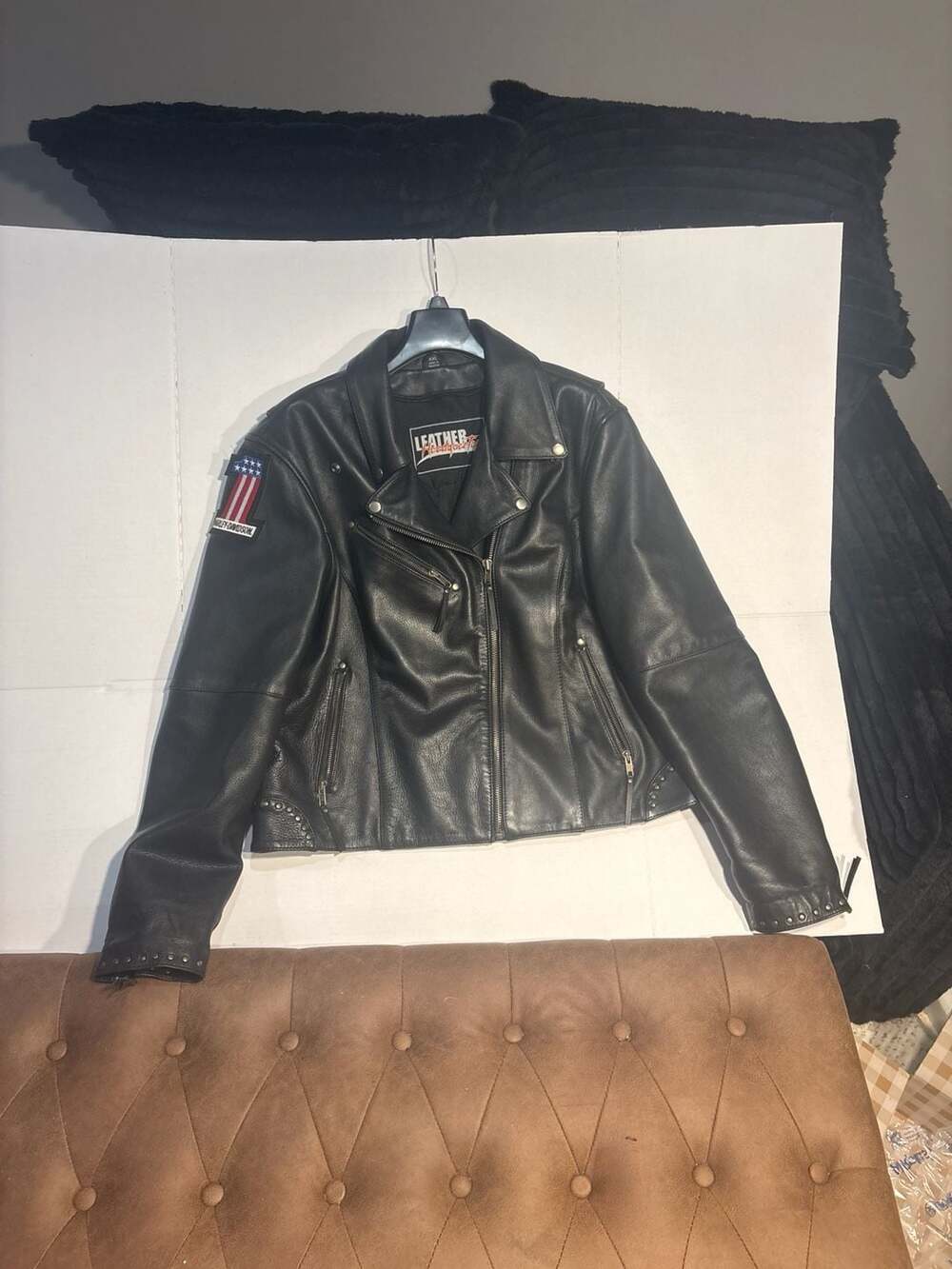 Leather Headquarters Women's Harley-Davidson Patch Motorcycle Jacket Size XXL